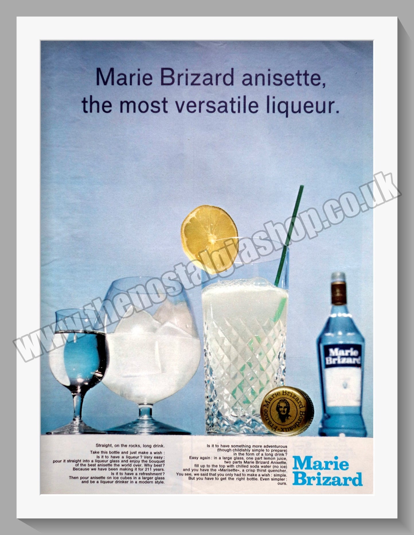Marie Brizard Anisette. Original Advert 1966 (ref AD300394)