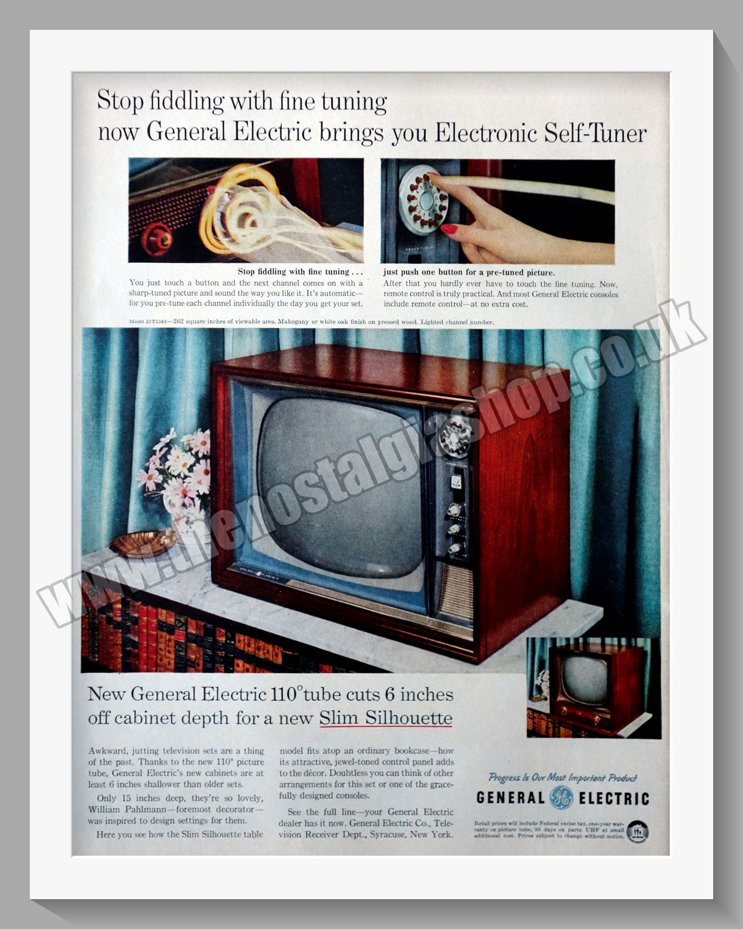 General Electric 110 Tube Television. Original Advert 1957 (ref AD300467)