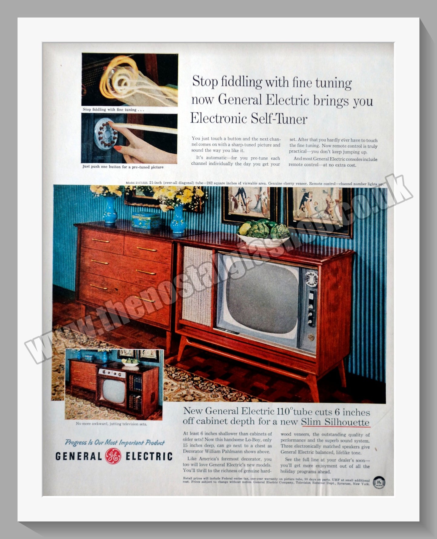 General Electric 110 Tube Television. Original Advert 1957 (ref AD300468)