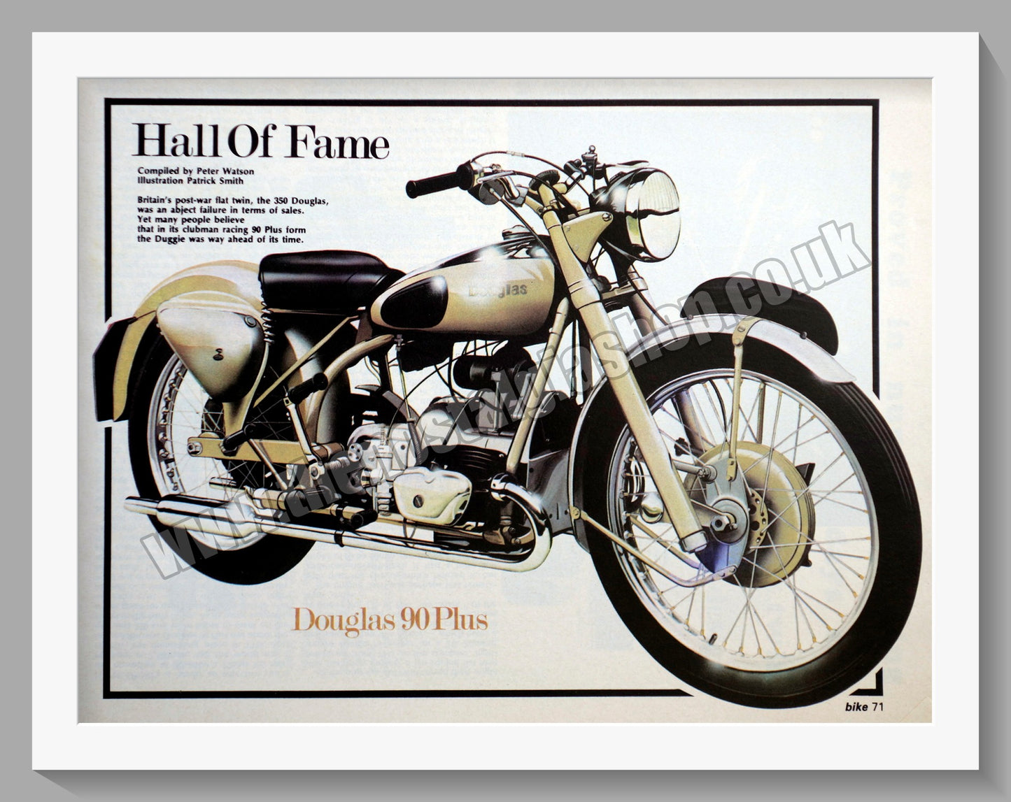 Douglas 90 Plus Motorcycle. Vintage Print 1978 (ref AD56536)