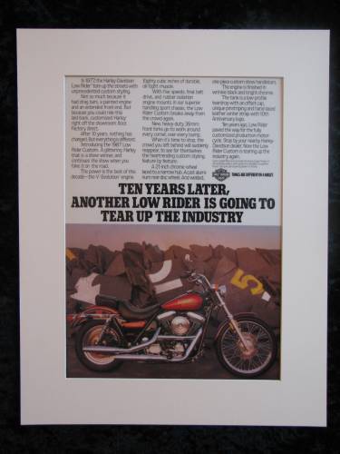 Harley Davidson Low Rider Custom original advert 1987 (ref AD133)