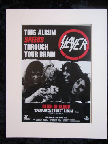Slayer Reign In Blood Original Advert 1986 (ref AD134)