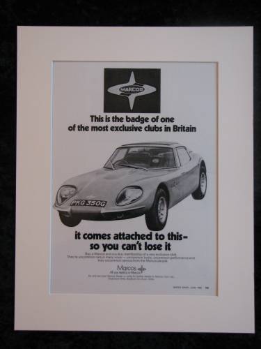 Marcos. Original advert 1969 (ref AD150)