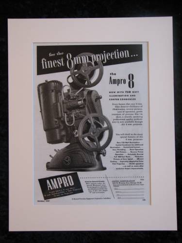 AMPRO 8 Projection Camera  original advert 1947 (ref AD197)