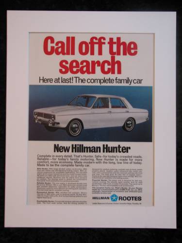 HILLMAN HUNTER original advert 1966 (ref AD264)