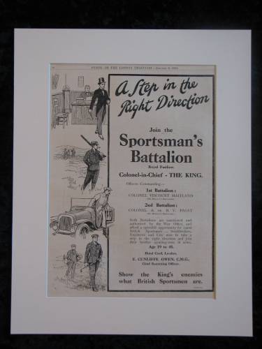 SPORTSMANS BATTALION original advert 1915 (ref AD299)