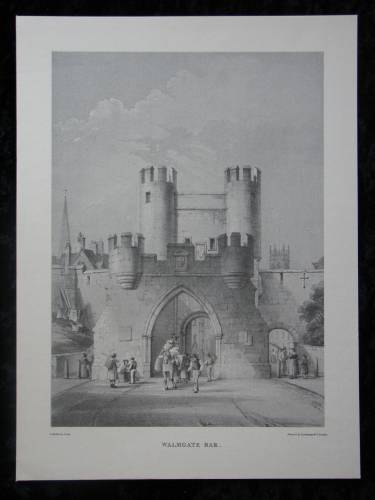 York Walmgate Bar, vintage illustration
