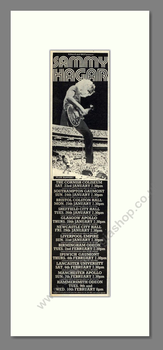 Sammy Hagar - UK Tour. Vintage Advert 1981 (ref AD201718)