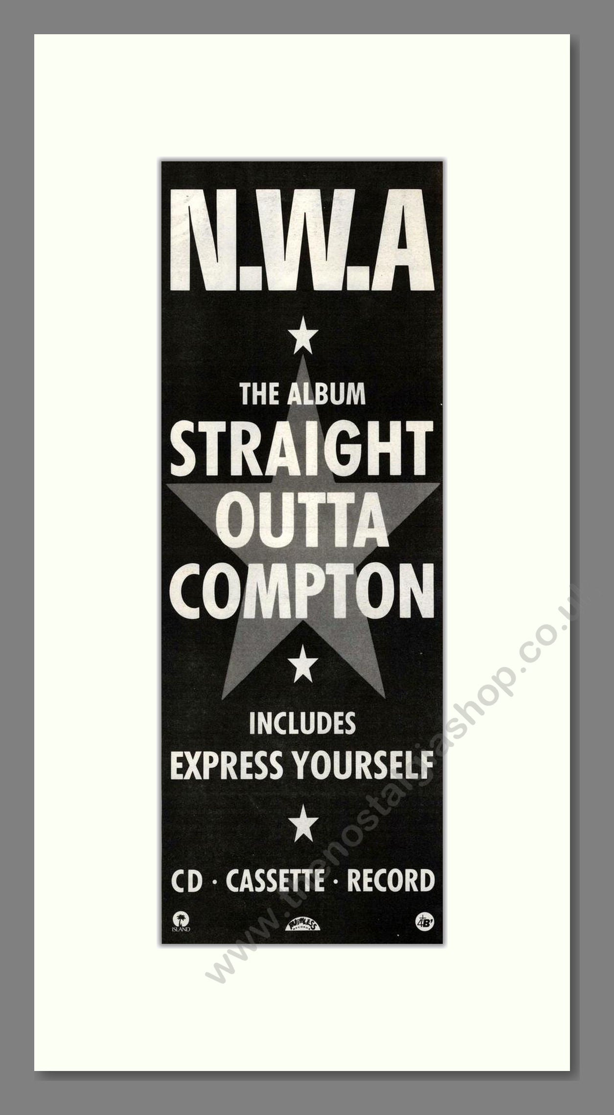 NWA - Straight Outta Compton. Vintage Advert 1990 (ref AD201719)