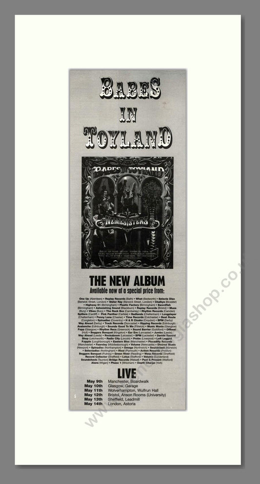 Babes In Toyland - Nemesisters. Vintage Advert 1995 (ref AD201720)