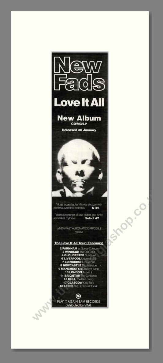 New Fads - Love It All. Vintage Advert 1995 (ref AD201726)