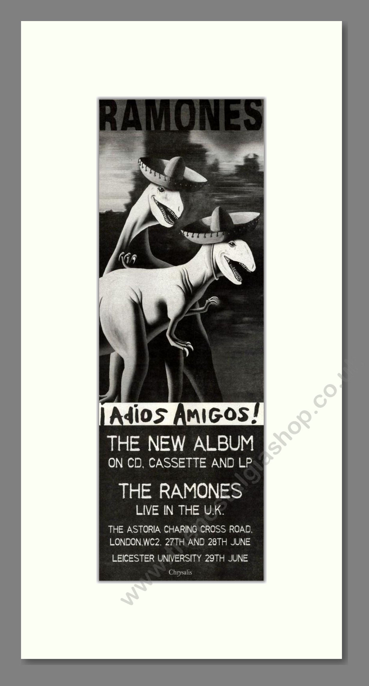 Ramones (The) - Adios Amigos. Vintage Advert 1995 (ref AD201727)