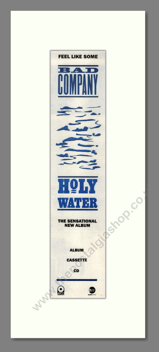 Bad Company - Holy Water. Vintage Advert 1990 (ref AD201729)