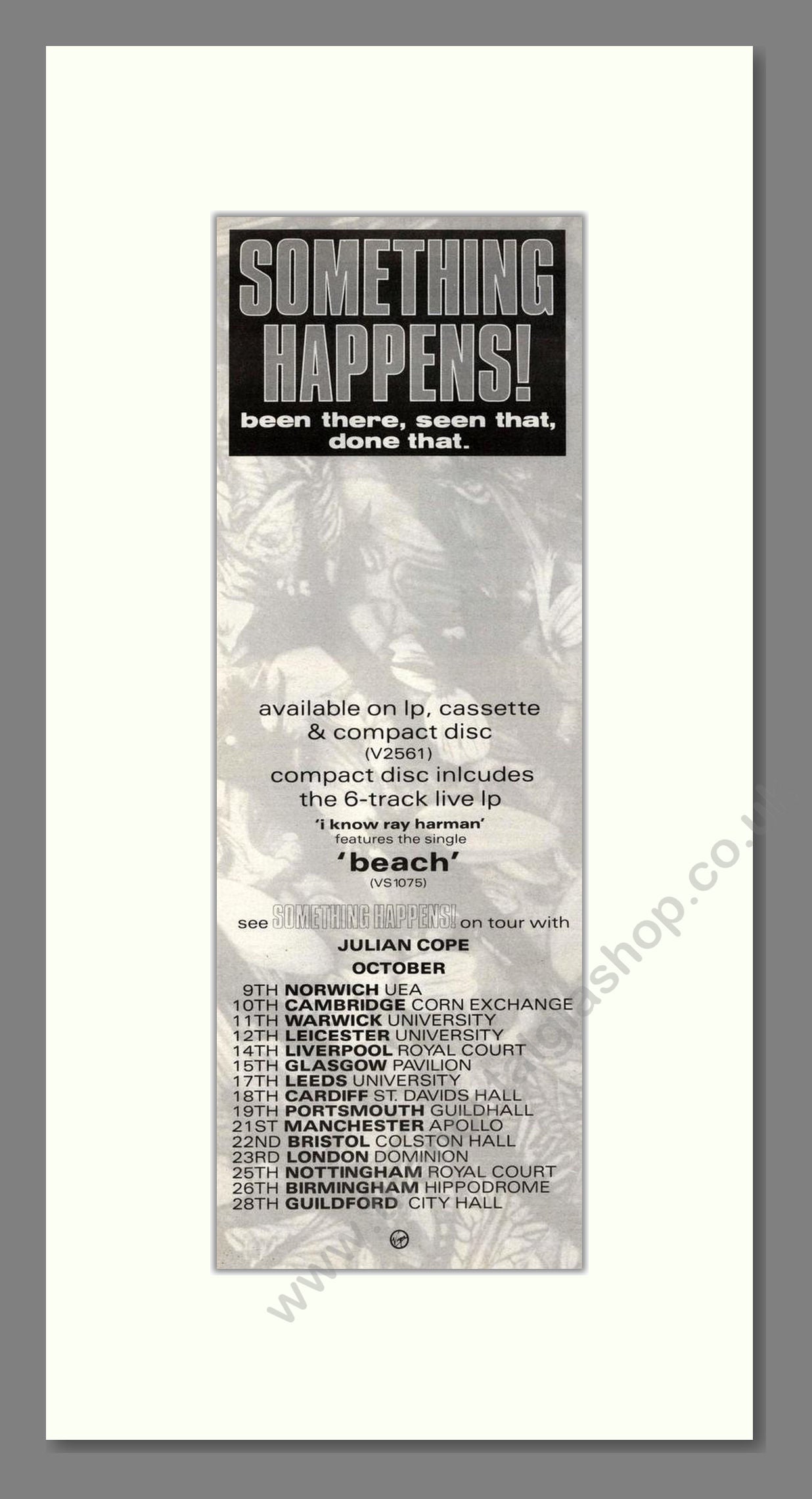 Something Happens - Been There, Seen That, Done That. Vintage Advert 1988 (ref AD201731)