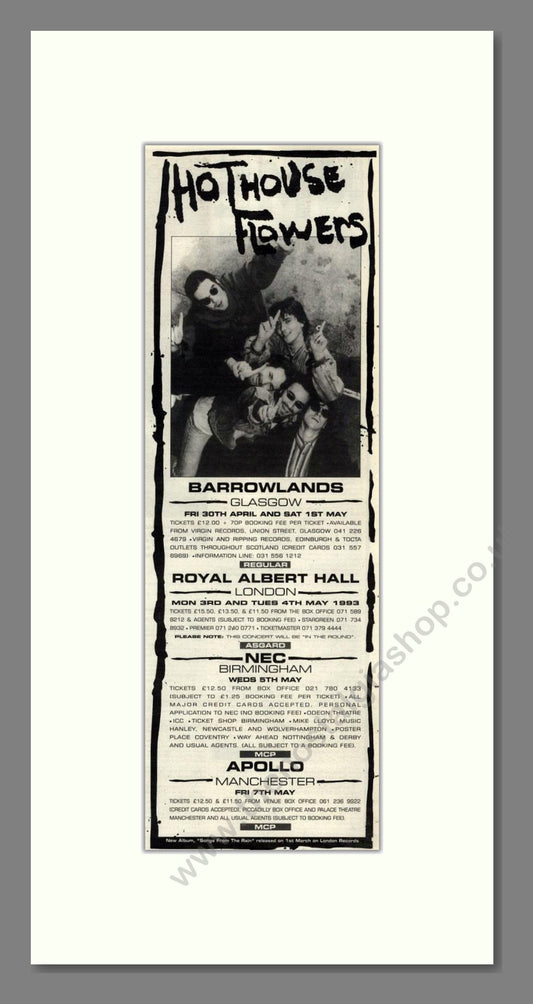 Hothouse Flowers - UK Tour. Vintage Advert 1993 (ref AD201744)