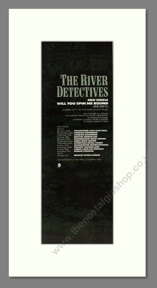 River Detectives (The) - Will You Spin Me Round. Vintage Advert 1990 (ref AD201749)