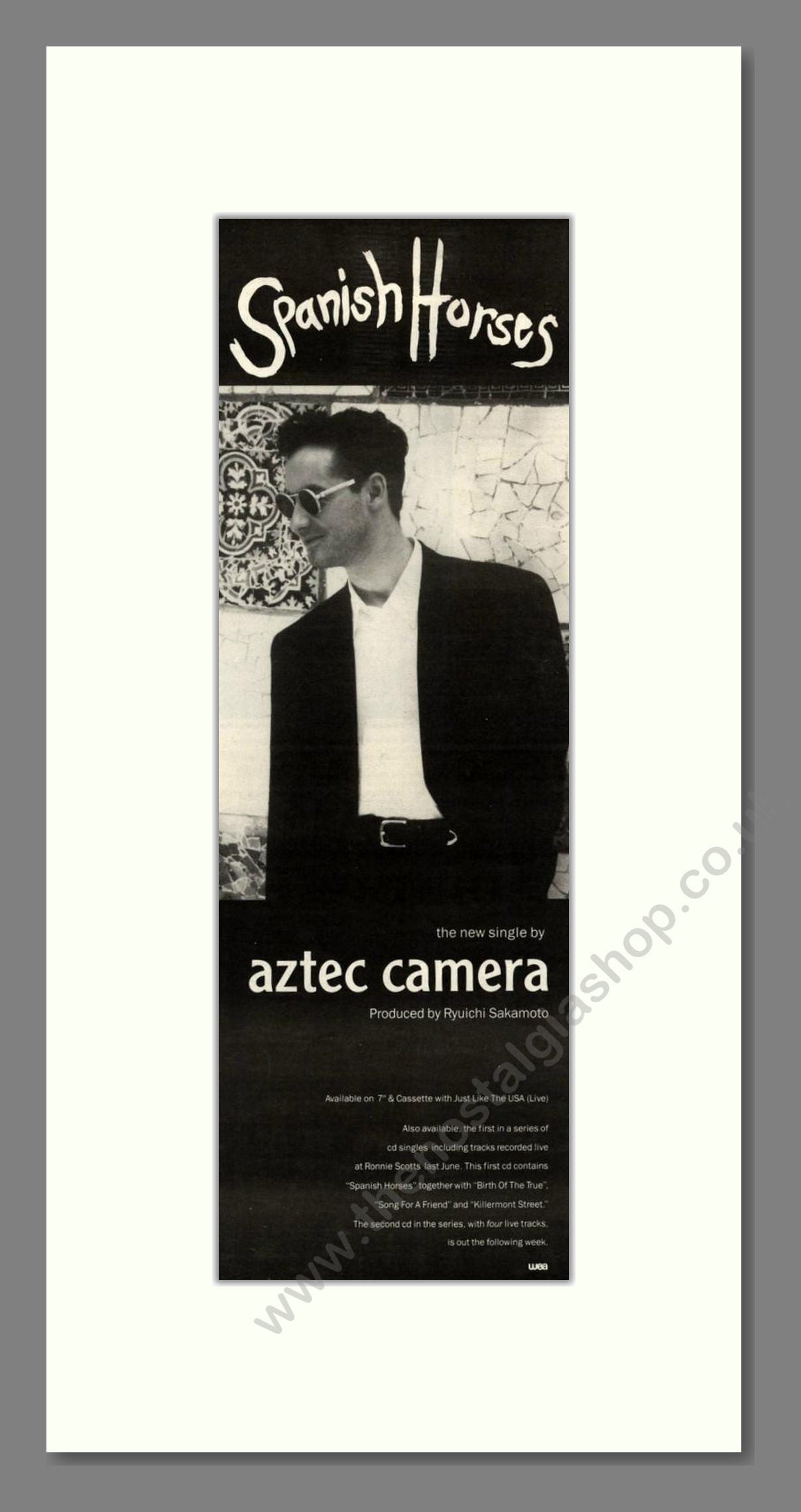 Aztec Camera - Spanish Horses. Vintage Advert 1992 (ref AD201751)