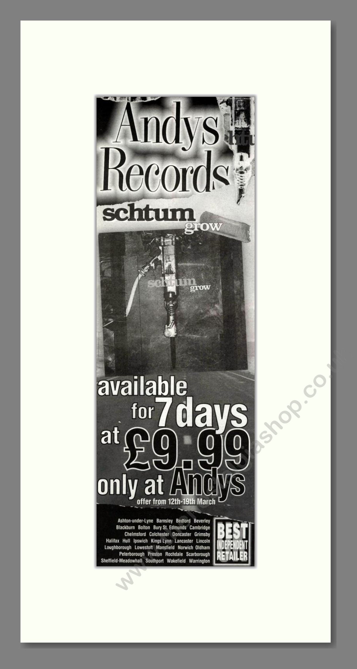 Schtum - Grow. Vintage Advert 1996 (ref AD201752)