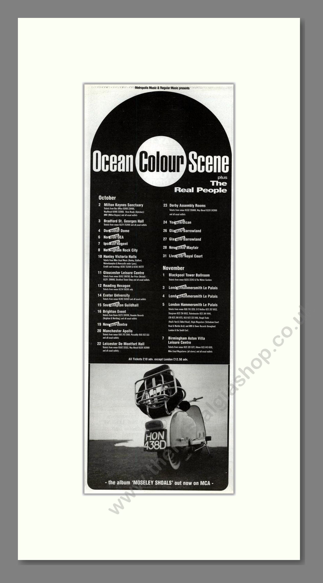 Ocean Colour Scene - UK Tour. Vintage Advert 1996 (ref AD201771)