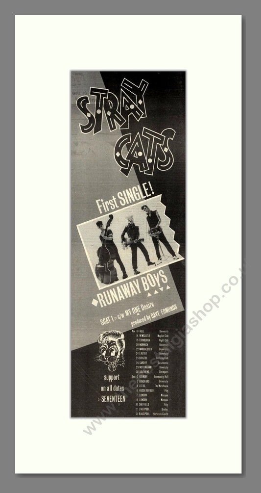 Stray Cats - Runaway Boys. Vintage Advert 1980 (ref AD201782)