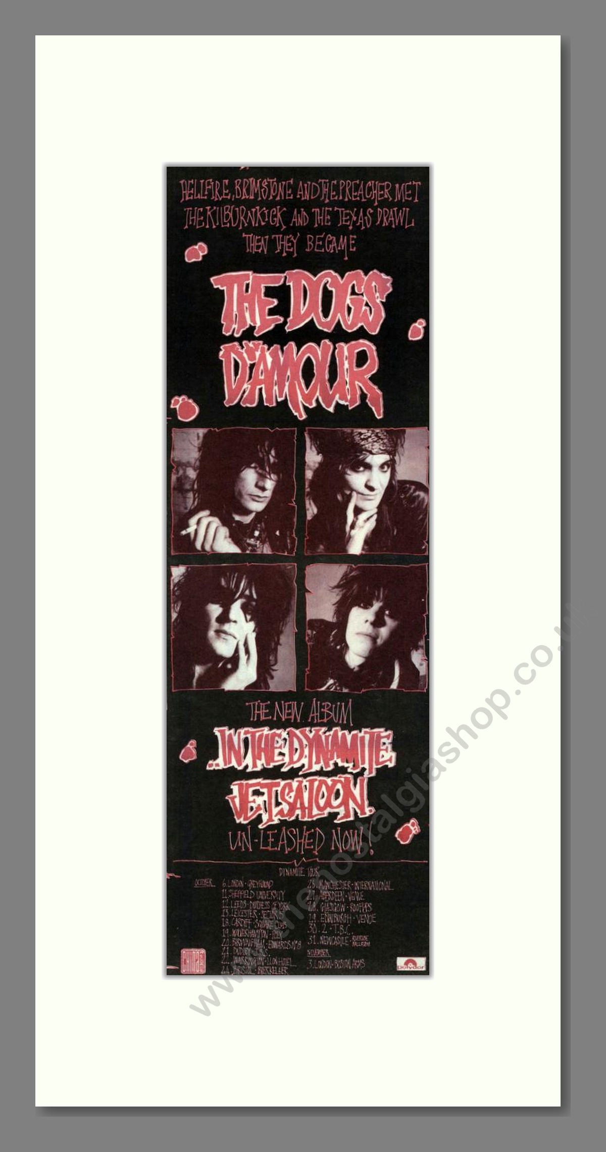 Dogs D'Amour (The) - In The Dynamite Jet Saloon. Vintage Advert 1988 (ref AD201791)