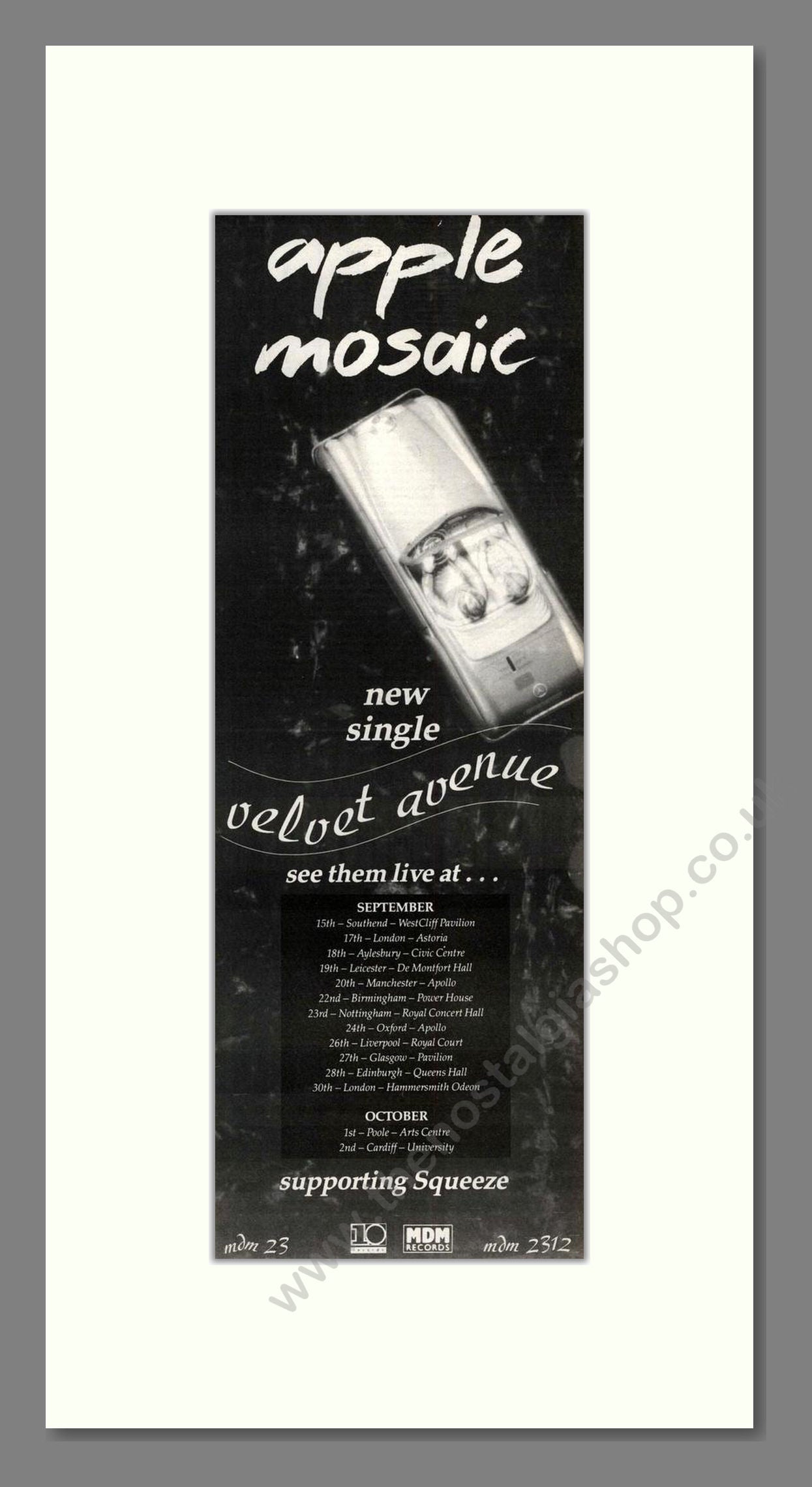 Apple Mosaic - Velvet Avenue. Vintage Advert 1987 (ref AD201793)