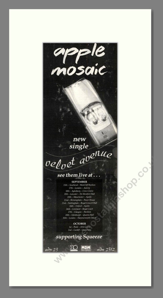 Apple Mosaic - Velvet Avenue. Vintage Advert 1987 (ref AD201793)