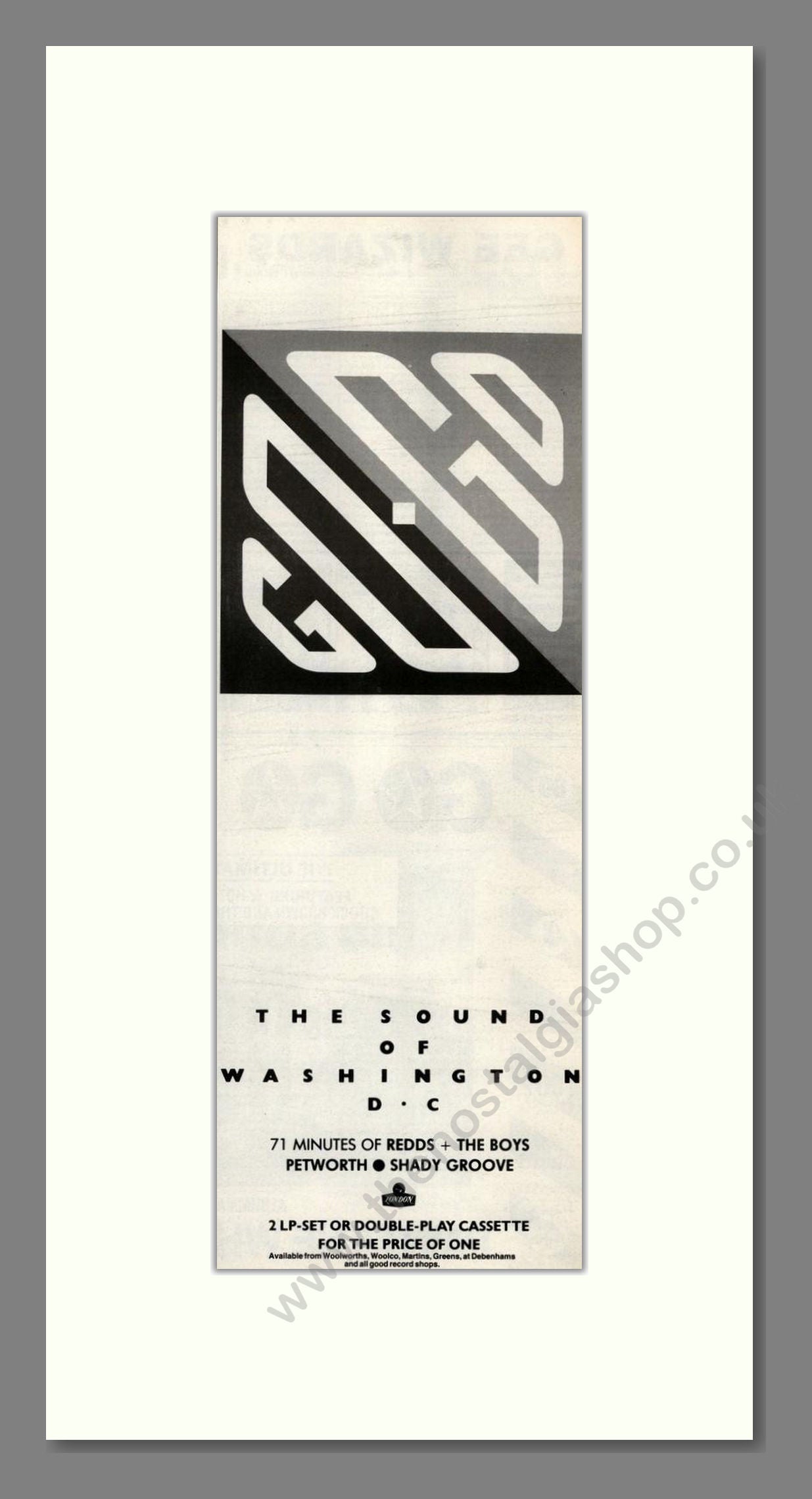Go Go - The Sound Of Washington DC. Vintage Advert 1985 (ref AD201795)