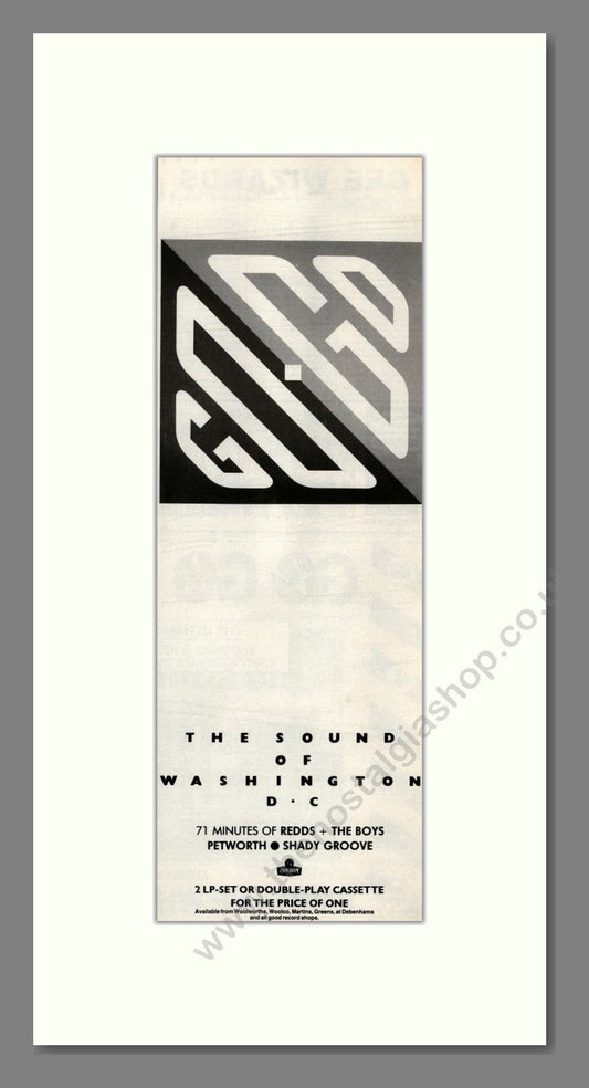 Go Go - The Sound Of Washington DC. Vintage Advert 1985 (ref AD201795)