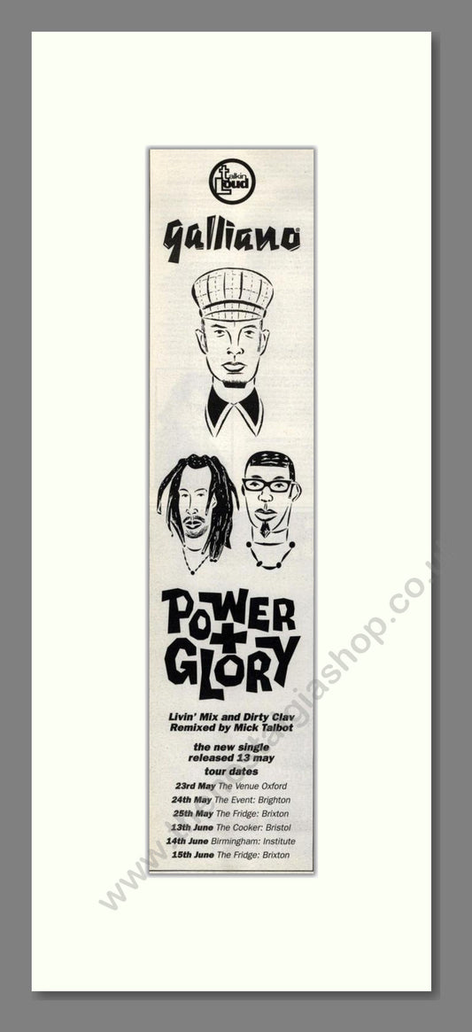 Galliano - Power And Glory. Vintage Advert 1991 (ref AD201813)