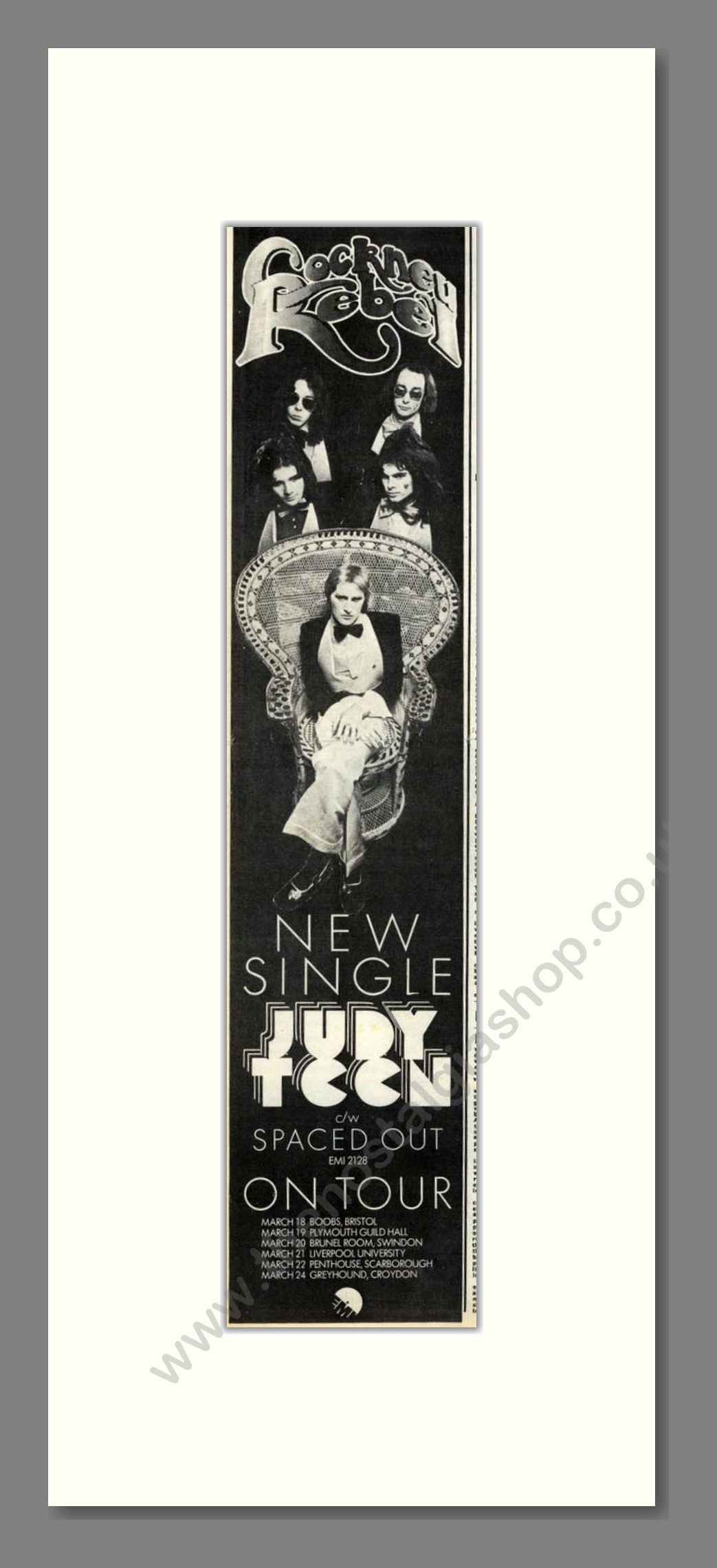 Cockney Rebel - Judy Teen. Vintage Advert 1974 (ref AD201815)