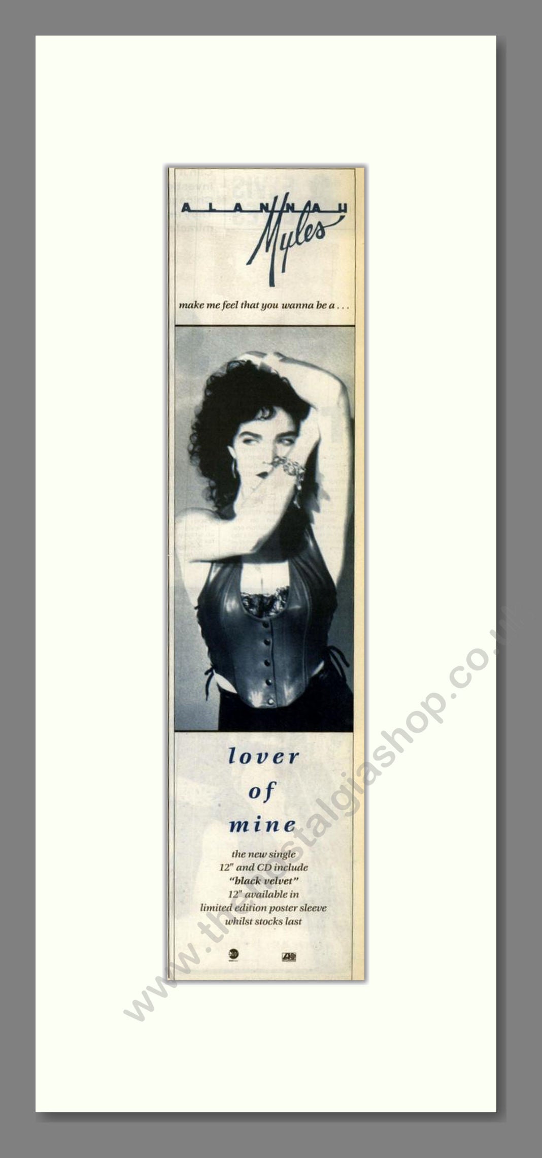 Alannah Myles - Lover Of Mine. Vintage Advert 1990 (ref AD201818)