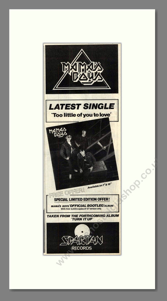 Mama's Boys - Too Little Of You To Love. Vintage Advert 1983 (ref AD201820)