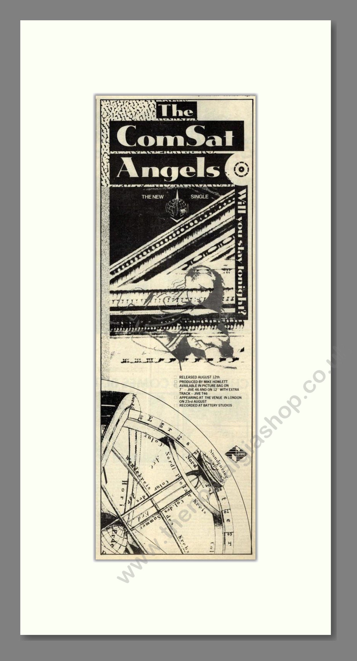 Comsat Angels (The) - Will You Stay Tonight. Vintage Advert 1983 (ref AD201822)