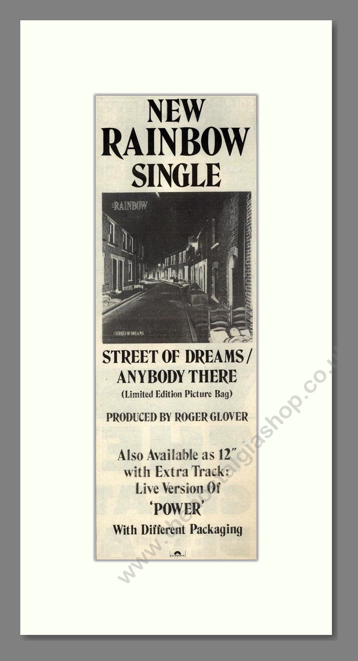 Rainbow - Street Of Dreams. Vintage Advert 1983 (ref AD201824)