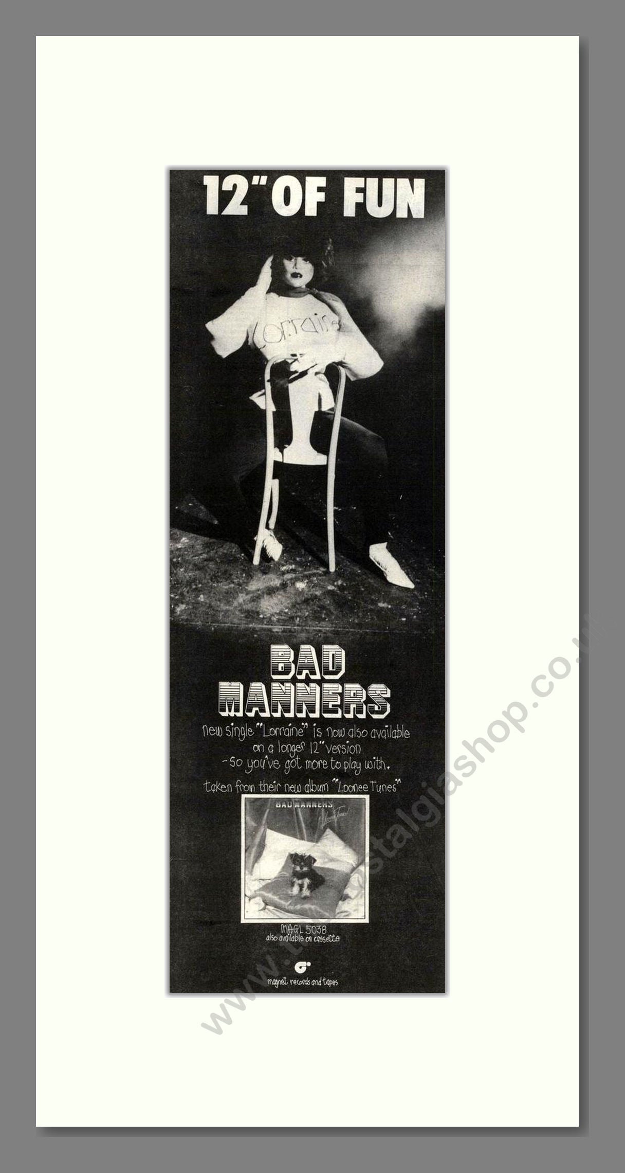 Bad Manners - Lorraine. Vintage Advert 1980 (ref AD201829)