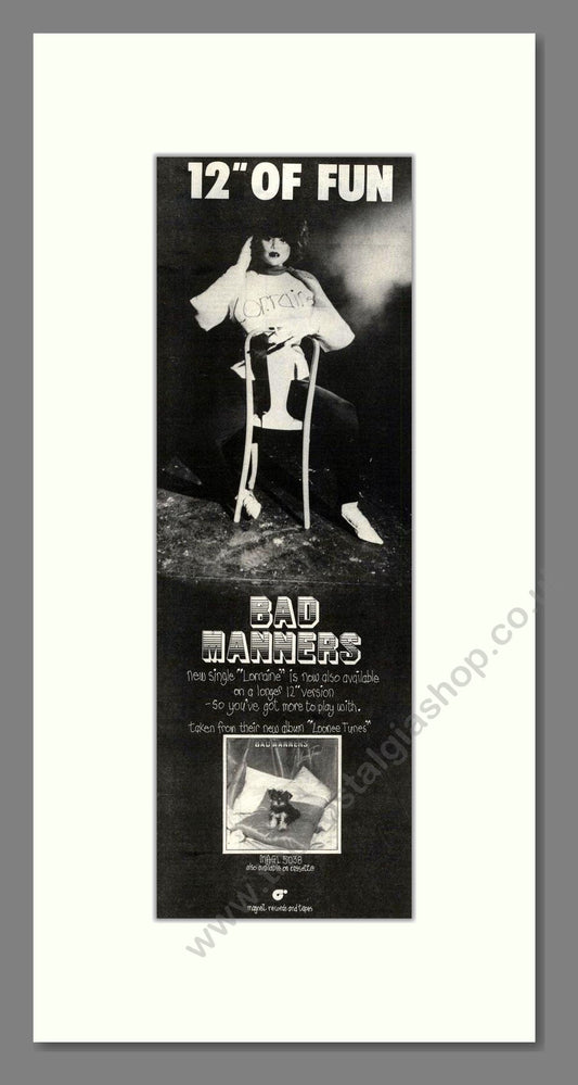 Bad Manners - Lorraine. Vintage Advert 1980 (ref AD201829)