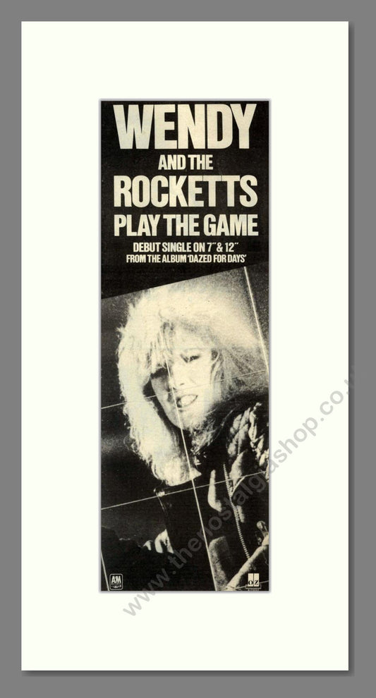 Wendy And The Rocketts - Play The Game. Vintage Advert 1983 (ref AD201836)