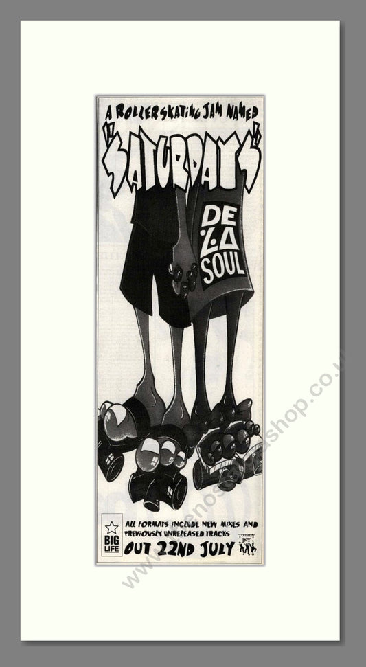 De La Soul - Saturdays. Vintage Advert 1991 (ref AD201838)