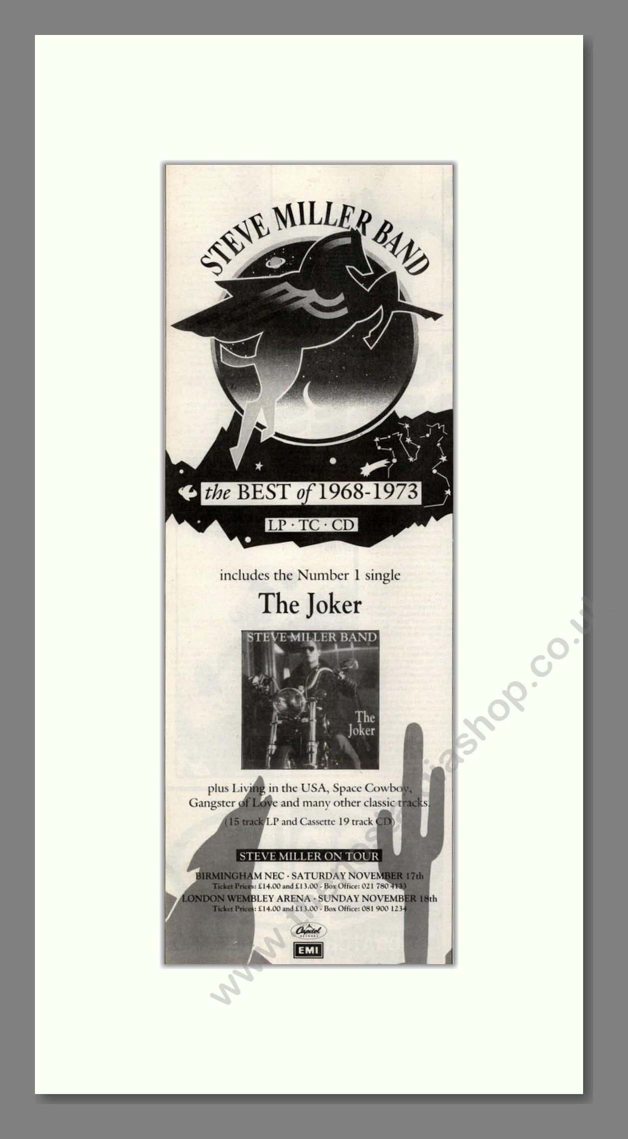 Steve Miller Band - Best Of. Vintage Advert 1990 (ref AD201839)