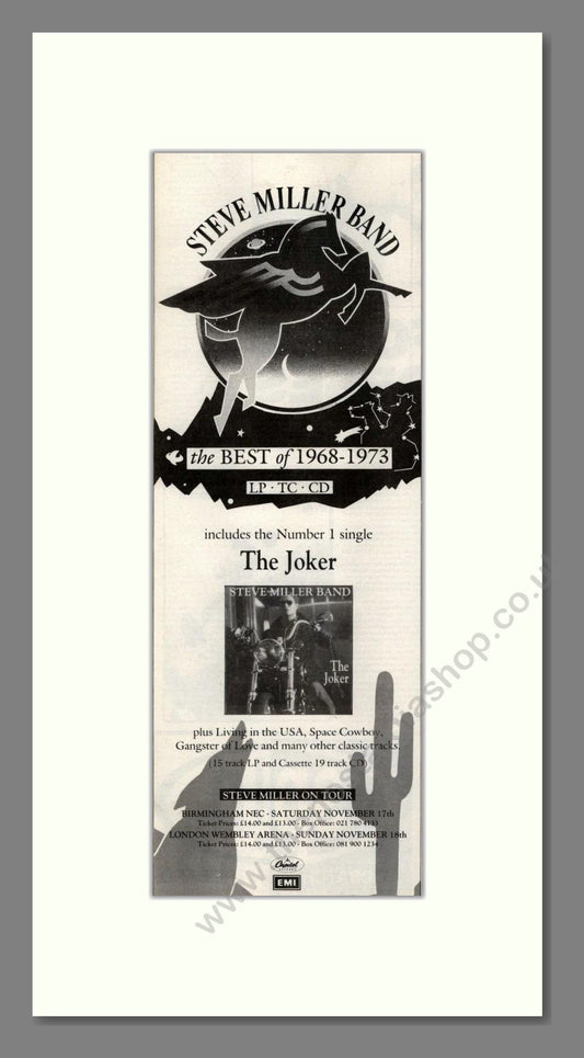 Steve Miller Band - Best Of. Vintage Advert 1990 (ref AD201839)