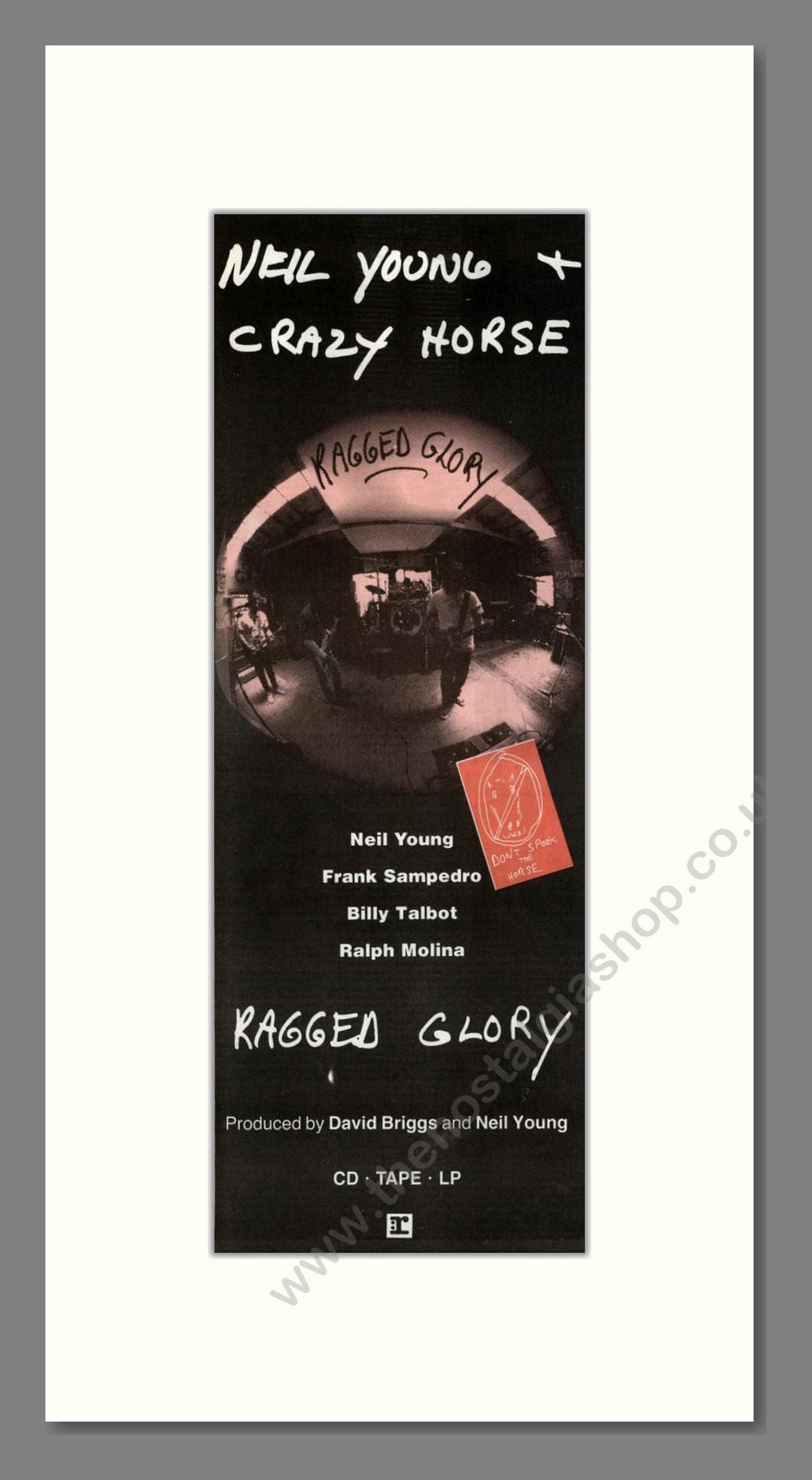 Neil Young - Ragged Glory. Vintage Advert 1990 (ref AD201840)
