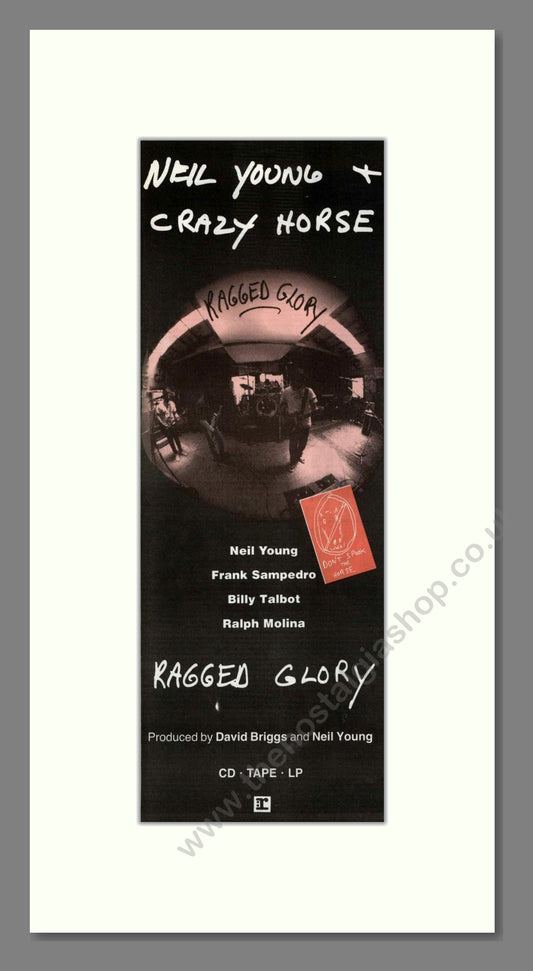 Neil Young - Ragged Glory. Vintage Advert 1990 (ref AD201840)