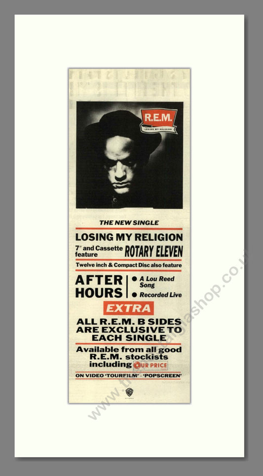 R.E.M - Losing My Religion. Vintage Advert 1991 (ref AD201843)