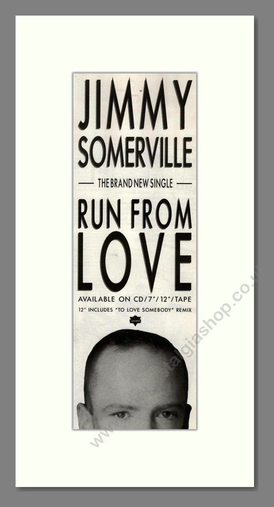 Jimmy Somerville - Run From Love. Vintage Advert 1991 (ref AD201850)