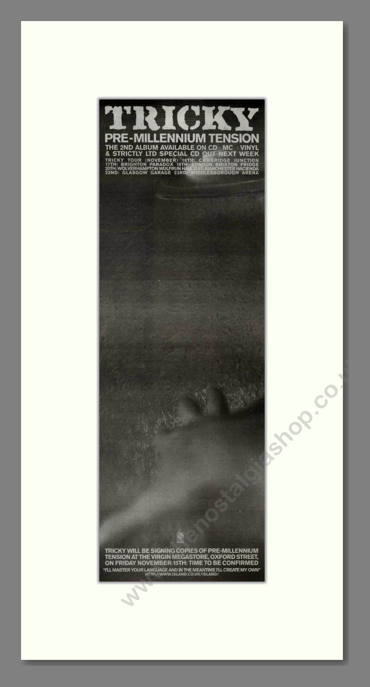 Tricky - Pre-Millennium Tension. Vintage Advert 1996 (ref AD201852)