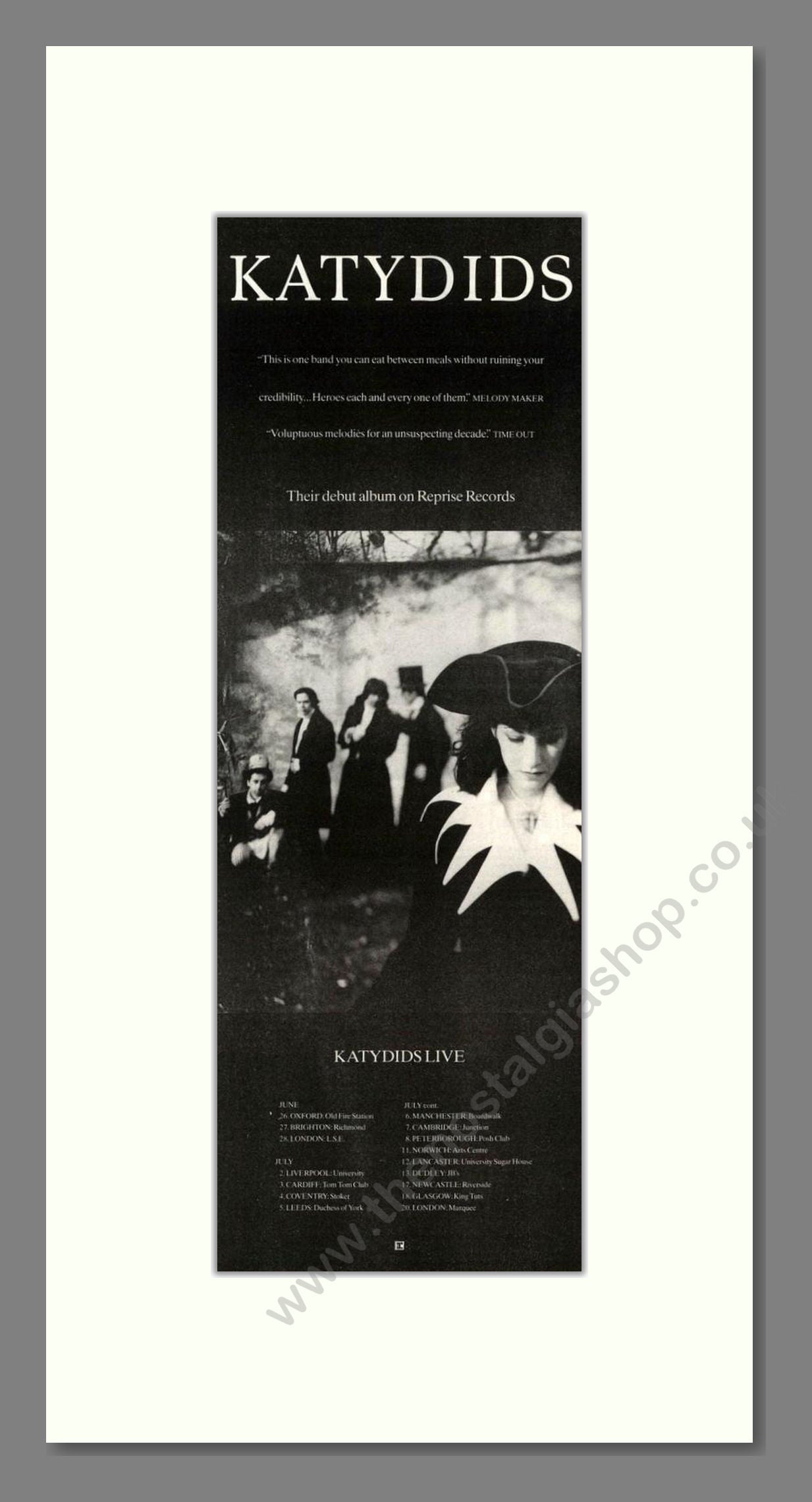 Katydids - Debut Album. Vintage Advert 1990 (ref AD201869)