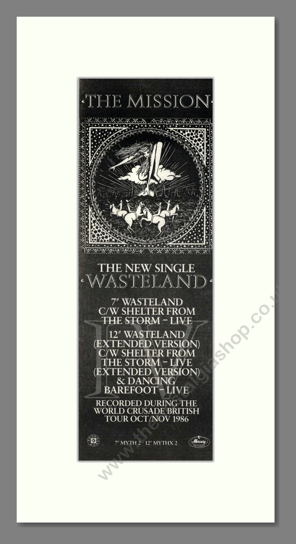 Mission (The) - Wasteland. Vintage Advert 1987 (ref AD201874)