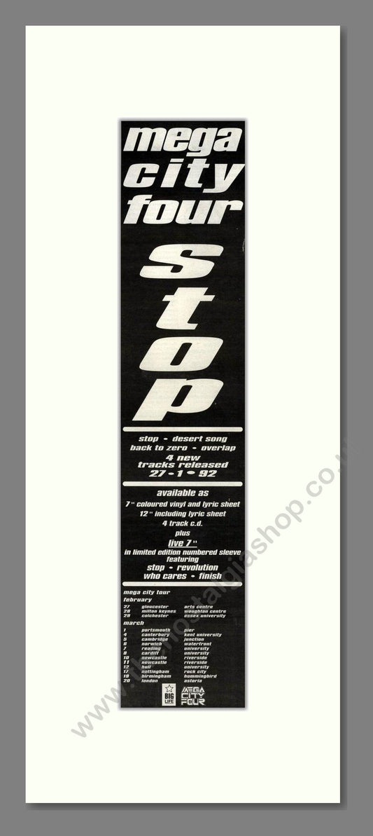 Mega City Four - Stop. Vintage Advert 1992 (ref AD201881)