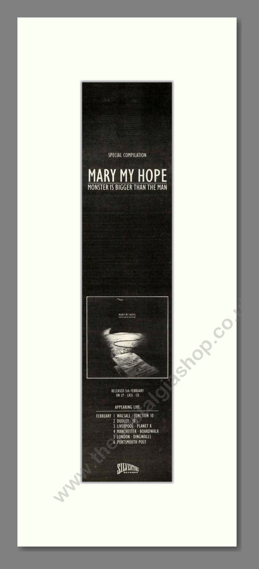 Mary My Hope - Monster Is Bigger Than The Man. Vintage Advert 1990 (ref AD201883)